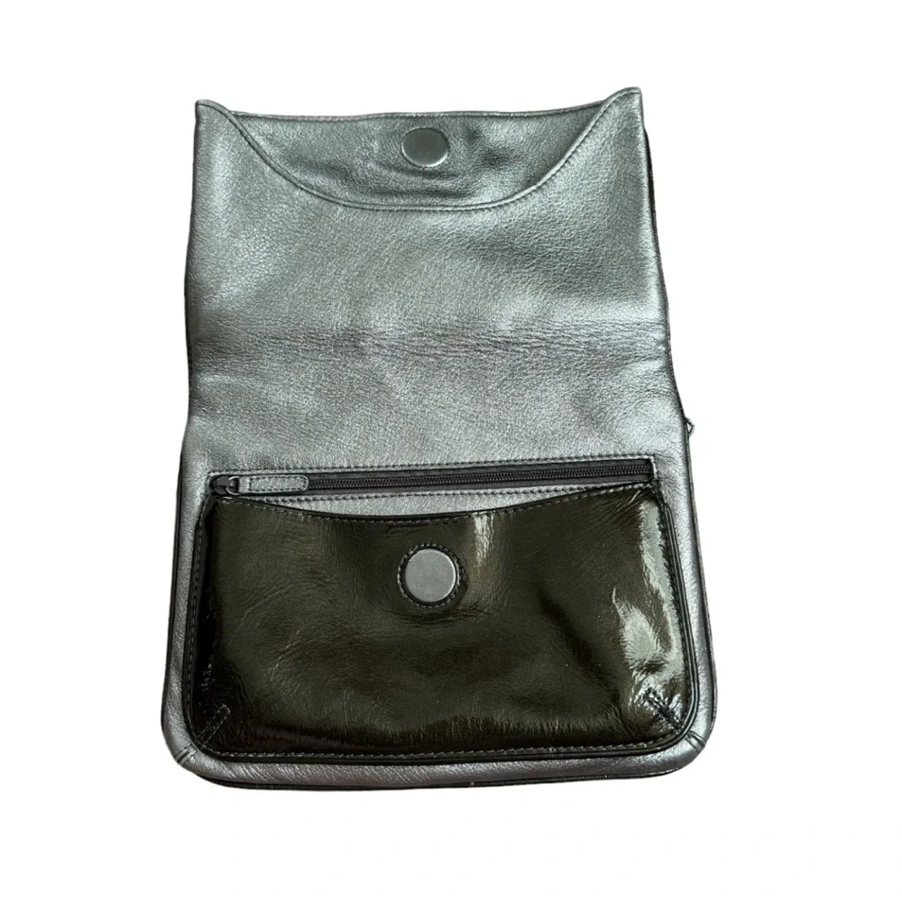 Brighton Collectible Nolita Shimmer Metallic Patent Leather Snap Front Crossbody